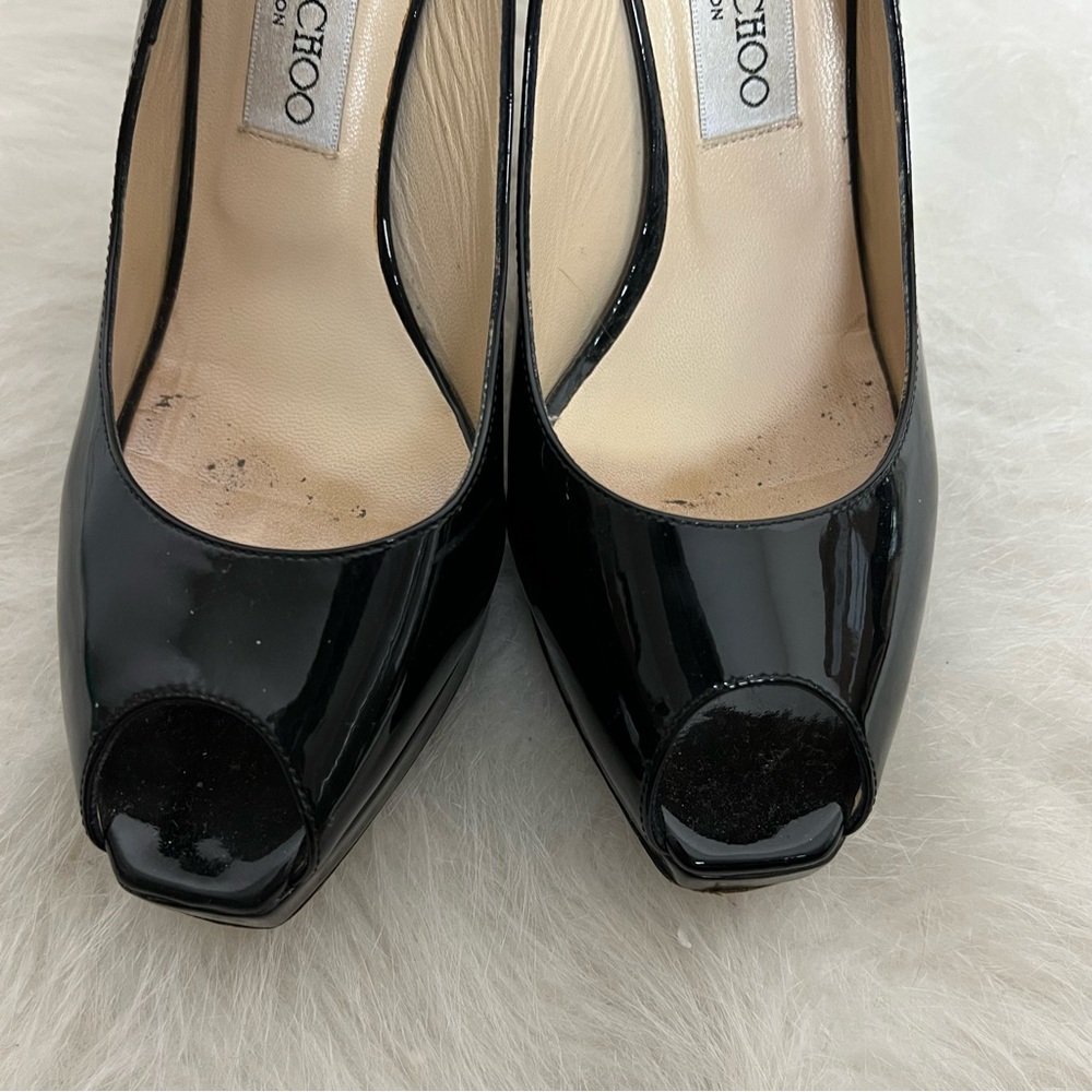 Jimmy Choo Nova Platform Peep Toe Sling Back Heels - Picture 9 of 11
